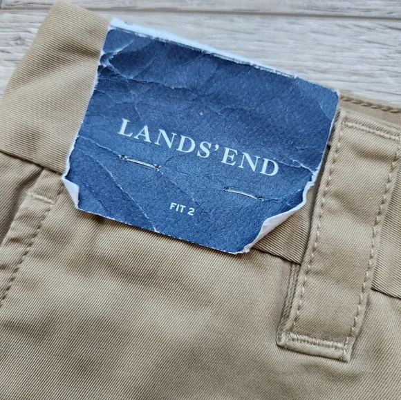 Lands End Walnut Tan Fit 2 Chino 7 Inch Shorts Womens 2 Baumwolle Cotton Nwt - Picture 5 of 11
